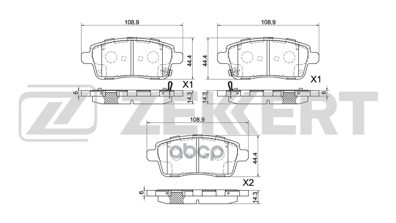 Колодки торм. диск. задн. Chery Tiggo 7 Pro 20-  Tiggo 7 Pro Max 21-  Exeed LX 20-  Dongfeng 580 16- Zekkert арт. bs-1086