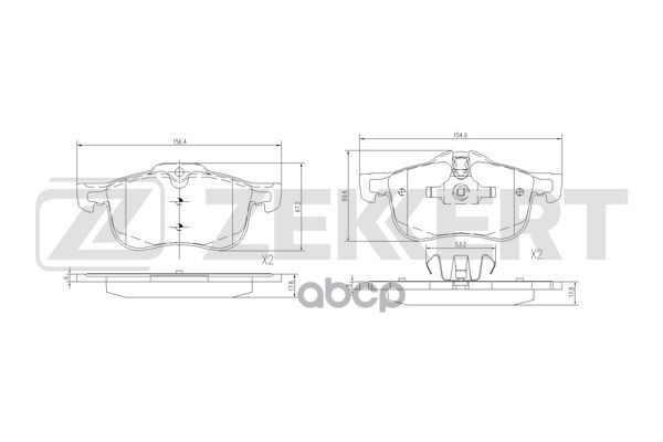 Колодки торм. диск. передн. Rover 75 (RJ) 99-  MG ZT 01- Zekkert арт. bs-1087