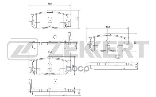 Колодки торм. диск. задн. Nissan Almera (N15  N16) 95-  Maxima (A32  A33) 95-  Primera (P11) 96- Zekkert арт. bs-1104