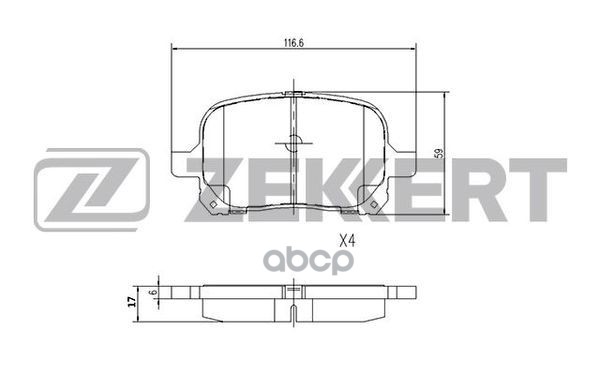 Колодки торм. диск. передн. Lexus RX 300 (XU10) 97-  Toyota Camry (V20) 96-  Harrier (U10) 97-  Esti Zekkert арт. bs-1116