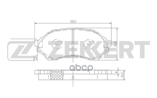 Колодки торм. диск. передн. Mazda 323 F S VI 98- Zekkert арт. bs-1118