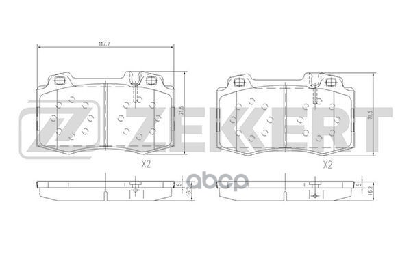 Колодки торм. диск. передн. MB CL (215) 99-  C-Class (CL203) 02-  ML (W163) 00-  S-Class (W220) 98- Zekkert арт. bs-1121