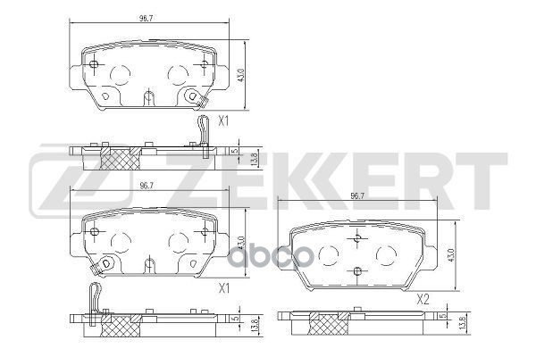 Колодки торм. диск. задн. Mitsubishi Eclipse Cross 17- Zekkert арт. bs-1124