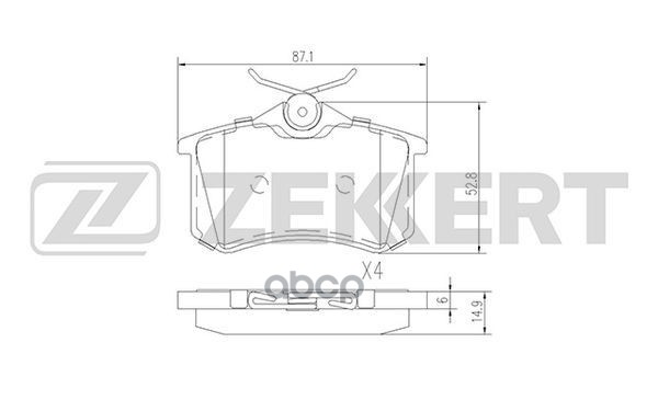 Колодки торм. диск. задн. Audi A4 III 00-  A6 II 97-  VW Golf II-IV 83-  Passat II-IV 84-  Polo III Zekkert арт. bs-1127