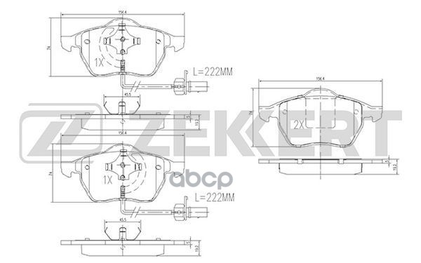 Колодки торм. диск. передн. с датчиком Audi A4 I-III 95-  A6 I-III 95-  Skoda Superb (3U4) 01-  VW G Zekkert арт. bs-1131