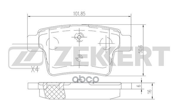 Колодки торм. диск. задн. Ford Mondeo III 04-  Jaguar X-Type (X400) 01-  Geely Emgrand X7 11- Zekkert арт. bs-1146