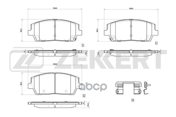 Колодки торм. диск. передн. Hyundai Santa Fe IV 18-  Kia Sorento III 15- Zekkert арт. bs-1152