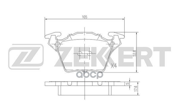 Колодки торм. диск. задн. MB V-Class (638/2) 96-  Vito (638) 97- Zekkert арт. bs-1160
