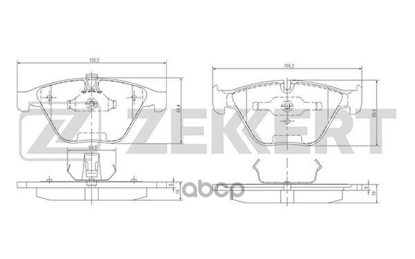 Колодки торм. диск. передн. BMW 1 (E82) 11-  3 (E90 E91 E92 E93) 04-  5 (E60 E61) 01-  6 (E63 E64) 0 Zekkert арт. bs-1163
