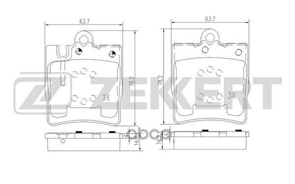 Колодки торм. диск. задн. MB C-Class (203) 00-  CLC (203) 08-  CLK (208  209) 97-  E-Class (210) 96- Zekkert арт. bs-1165