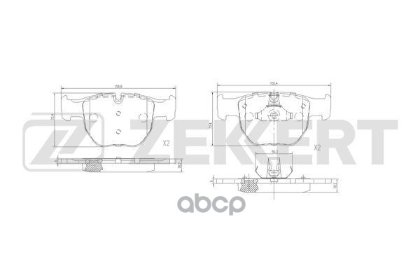 Колодки торм. диск. передн. Land Rover Range Rover III 02- Zekkert арт. bs-1192