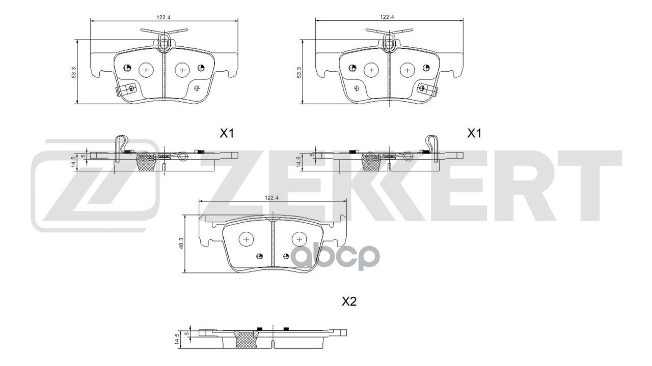 Колодки торм. диск. задн. Honda Civic X 16-  Changan CS35 22-  CS35 Plus 21- Zekkert арт. bs-1198