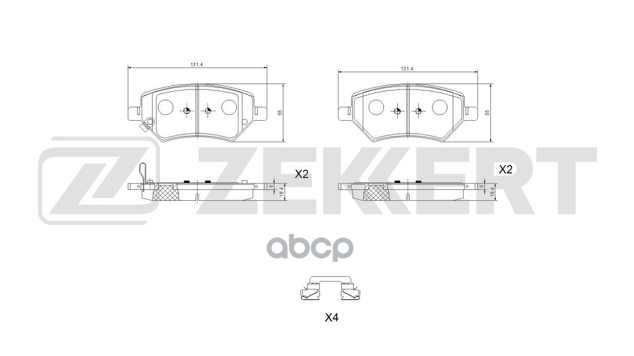 Колодки тормозные дисковые передн. Chery Tiggo 8 19-  Tiggo 4 Pro 20-  Tiggo 3 14- Zekkert арт. bs-1207