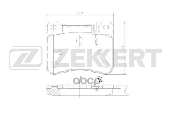 Колодки торм. диск. передн. MB C-Class (202) 96-  CLK (209) 05-  SLK (R171) 04- Zekkert арт. bs-1208