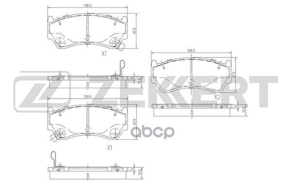 Колодки торм. диск. передн. Nissan Almera (N15) 95- Zekkert арт. bs-1217