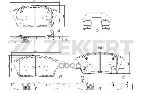 Колодки торм. диск. передн. Kia Soul III 19- (диск 15) Zekkert арт. bs-1257