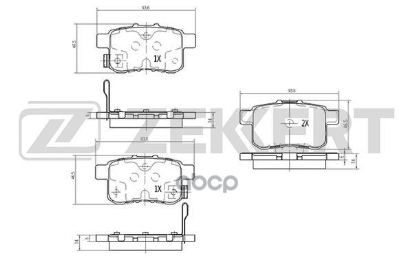 Колодки торм. диск. задн. Honda Accord VIII 08- Zekkert арт. bs-1260