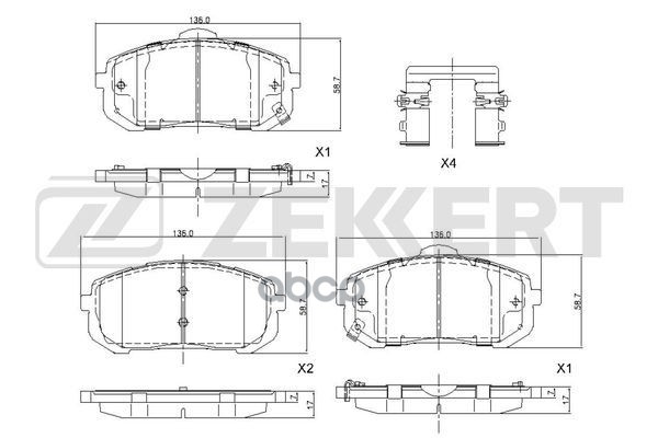 Колодки торм. диск. передн. Hyundai Elantra VII 21- Zekkert арт. bs-1265