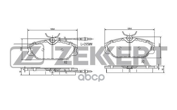 Колодки торм. диск. передн. с датчиком Daewoo Lublin 97-  Renault Laguna 93-  Megane 96-  Megane Sce Zekkert арт. bs-1281
