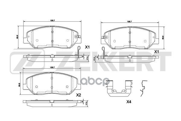 Колодки торм. диск. передн. Hyundai Genesis 08-  Santa Fe II III 06-  Kia Mohave 07-  Sorento II 09- Zekkert арт. bs-1291