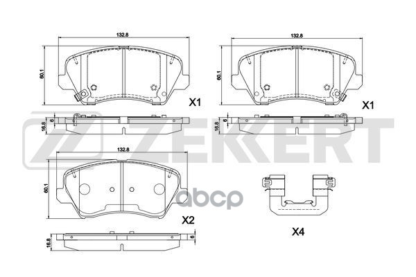 Колодки торм. диск. передн. Kia Ceed II 15-  Pro Ceed II 15-  Cerato III IV 16-  Cerato Koup III 16- Zekkert арт. bs-1297