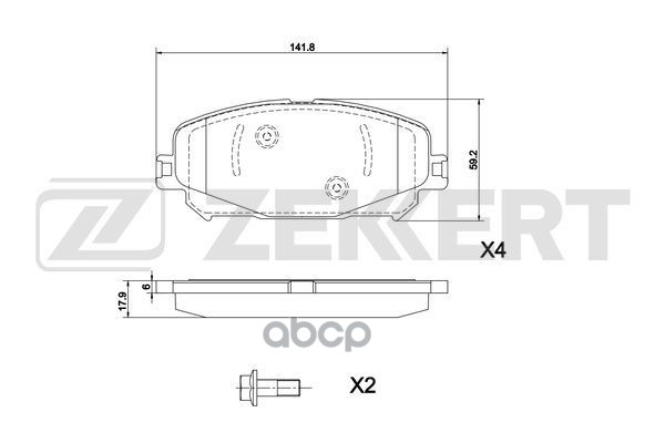 Колодки торм. диск. передн. Renault Captur II 20-  Escape V 15-  Megane IV Grandtour 17-  Scenic IV Zekkert арт. bs-1311