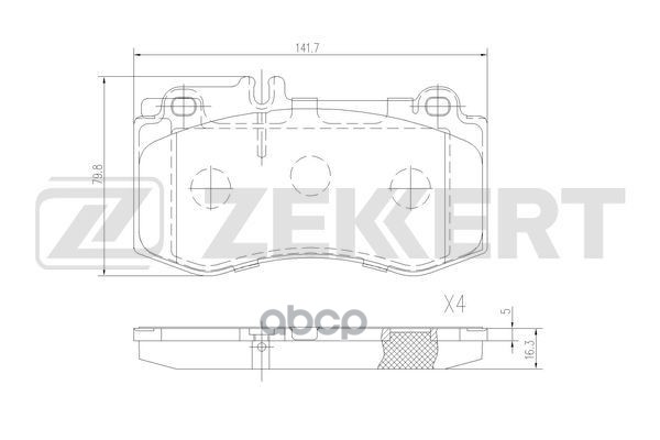 Колодки торм. диск. передн. MB CLS (218) 11-  E-Class (212) 09- Zekkert арт. bs-1317