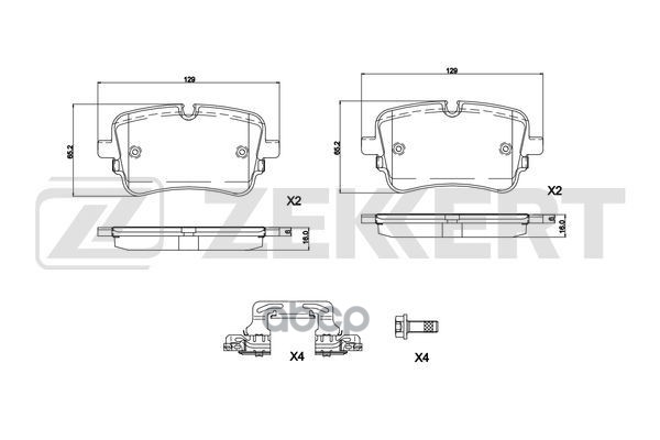 Колодки торм. диск. задн. Audi A8 IV 17-  E-Tron 19-  Q7 II 19-  Q8 18-  VW Touareg III 20- Zekkert арт. bs-1329