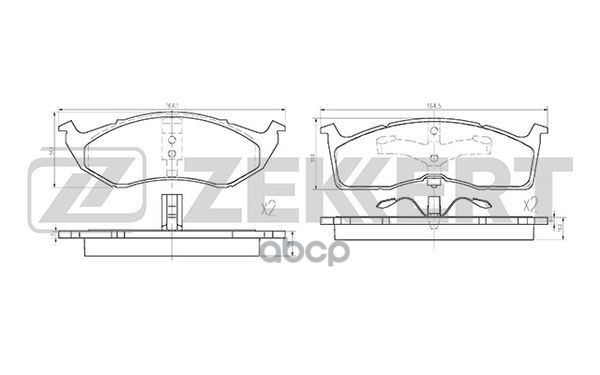 Колодки торм. диск. передн. Chrysler 300 M 98-  Concorde I-II 92-  Voyager III 96-  Dodge Caravan IV Zekkert арт. bs-1330