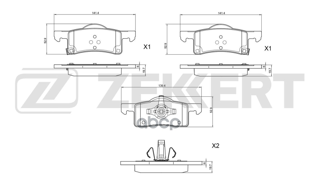 Колодки торм. диск. задн. Ford Expedition II 02- Zekkert арт. bs-1331