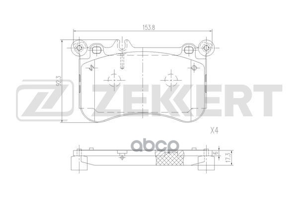 Колодки торм. диск. передн. MB CLS (218) 11-  E-Class (212) 11-  S-Class (221) 11- Zekkert арт. bs-1338