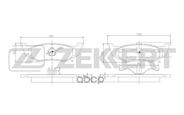 Колодки торм. диск. задн. Chrysler 300 M 98-  Neon I-II 94-  Sebring II 01-  Voyager III 95-  Dodge Zekkert арт. bs-1339