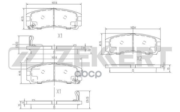 Колодки торм. диск. задн. Mitsubishi Eclipse I-II 91-  Galant VII-IX 92-  Pajero Pinin 99-  Space Ru Zekkert арт. bs-1347