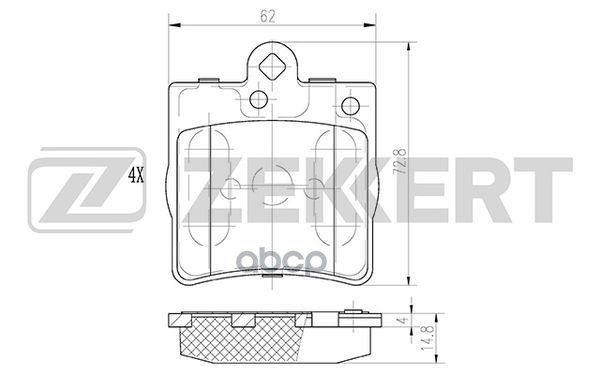 Колодки торм. диск. задн. MB C-Class (202  203) 93-  CLK (208) 98-  E-Class (210) 95-  S-Class (140) Zekkert арт. bs-1350