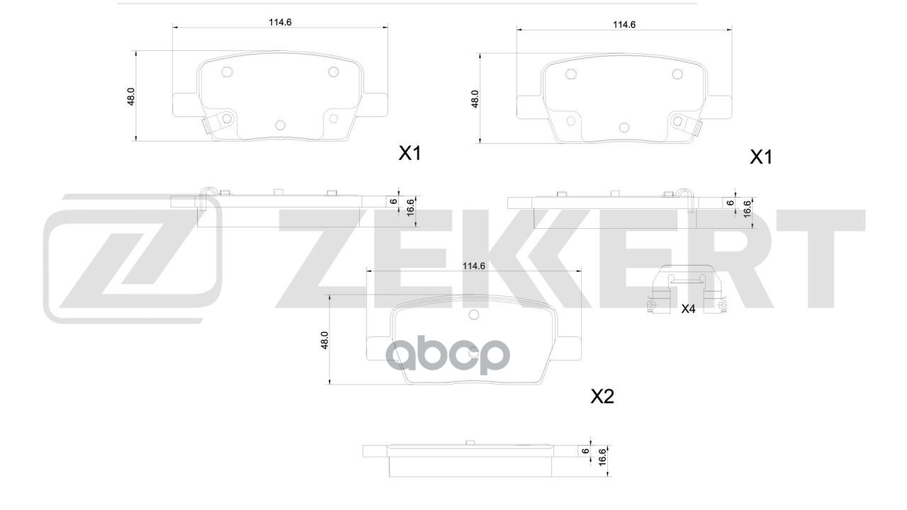 Колодки торм. диск. задн. Chevrolet Camaro 17-  Cadillac XT5 16-  CT6 16- Zekkert арт. bs-1351