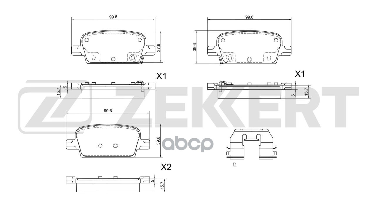 Колодки торм. диск. задн. Chevrolet Malibu 15- Zekkert арт. bs-1353