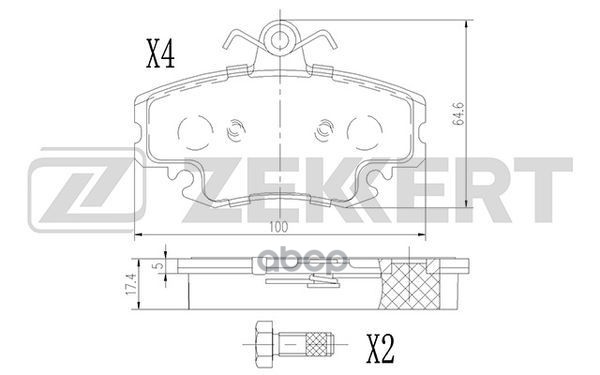 Колодки торм. диск. передн. Renault Clio II 98-  Logan 04-  Sandero 07-  Symbol I  II 00-  Twingo I- Zekkert арт. bs-1365