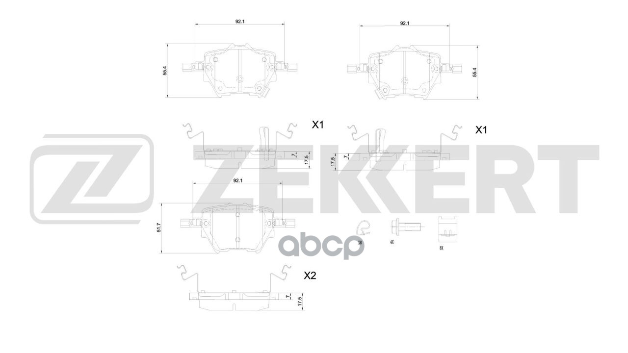 Колодки торм. диск. задн. GAC GS5 18- Zekkert арт. bs-1369