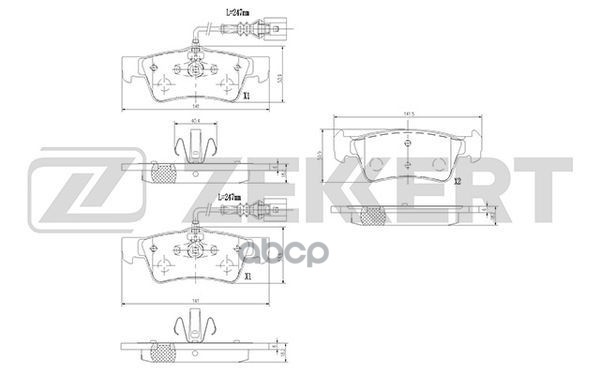 Колодки торм. диск. задн. с датчиком VW Touareg 02- Zekkert арт. bs-1374