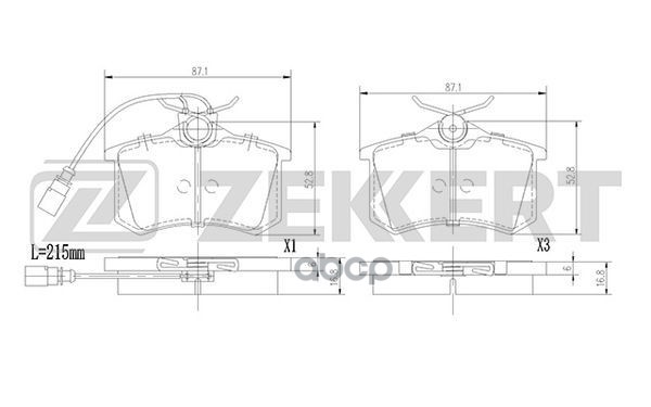 Колодки торм. диск. задн. с датчиком Ford Galaxy 00-  Seat Alhambra 96-  VW Sharan 95-  Transporter Zekkert арт. bs-1376