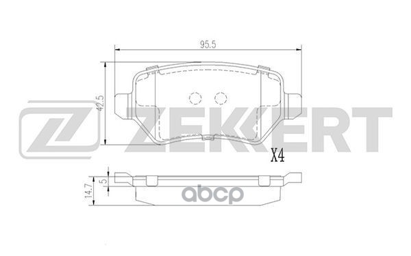 Колодки торм. диск. задн. Opel Zafira B 05- Zekkert арт. bs-1379