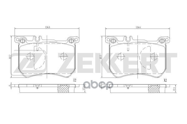 Колодки торм. диск. передн. MB S-CLASS (222) 12-  SL (231) 12- Zekkert арт. bs-1399