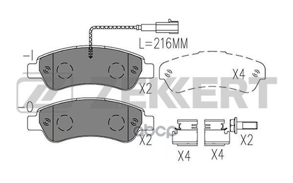 Колодки торм. диск. задн. с датчиком Citroen Jumper 06-  Fiat Ducato (250_ 290_) 14-  Peugeot Boxer Zekkert арт. bs-1410