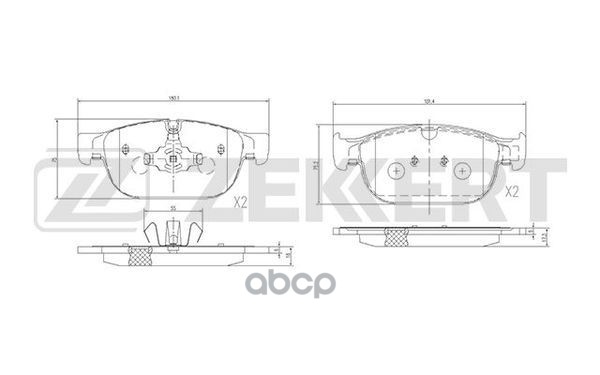 Колодки торм. диск. передн. Volvo XC60 II 17-  XC90 II 14- Zekkert арт. bs-1428
