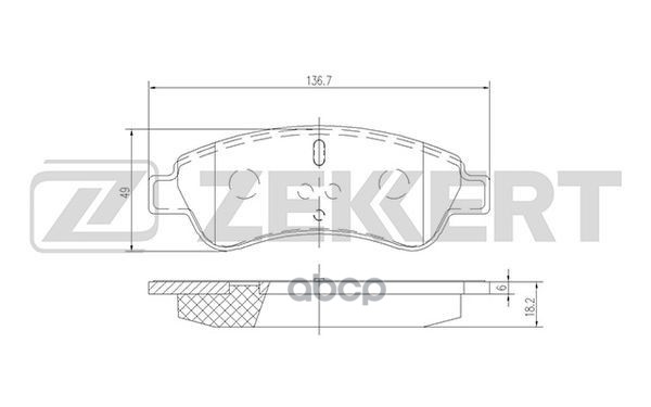 Колодки торм. диск. передн. Citroen C2 05-  C3 I-III 02-  C3 Aircross II 17-  C4 Cactus 14-  Peugeot Zekkert арт. bs-1433