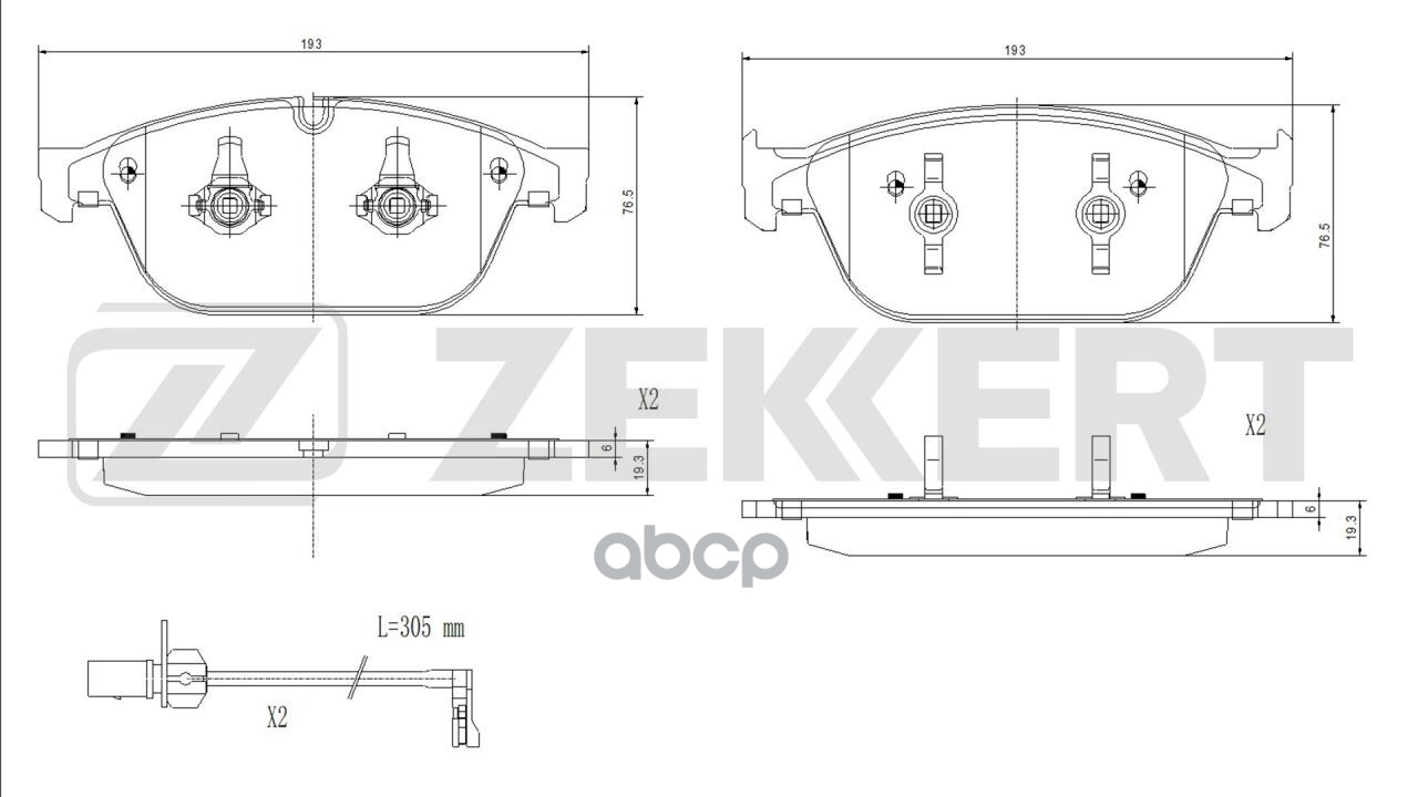 Колодки торм. диск. передн. Audi A8 III 09-  Q5 I  II 12- Zekkert арт. bs-1436