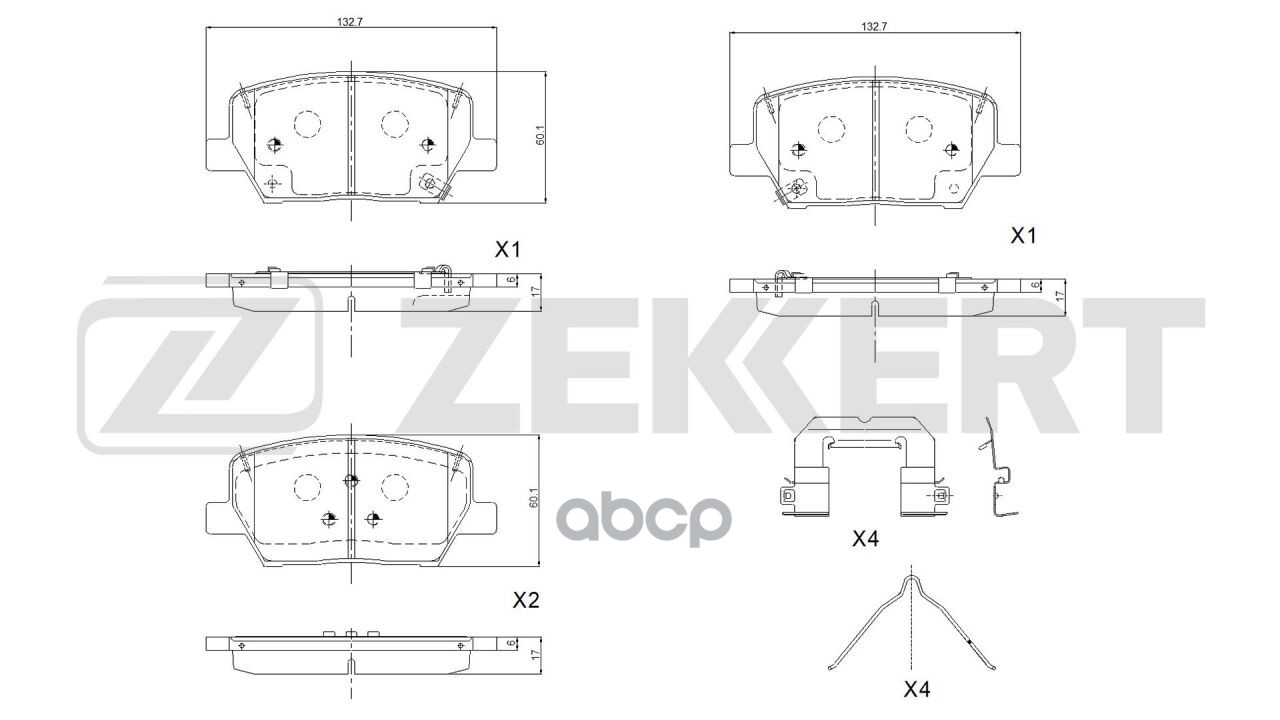 Колодки тормозные дисковые передние Haval Big Dog DaGou I II 20- Zekkert арт. bs-1442