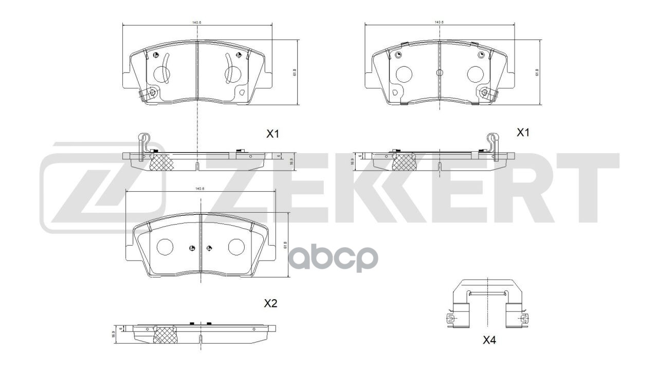 Колодки тормозные дисковые передние Kia Stinger 17-  Genesis G70 17- Zekkert арт. bs-1444