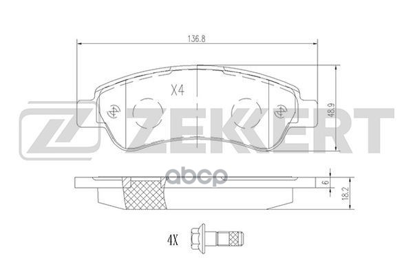 Колодки торм. диск. задн. Citroen Jumper (250) 06-  Fiat Ducato (244_  250_) 06-  Peugeot Boxer (250 Zekkert арт. bs-1470