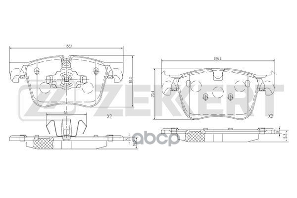 Колодки торм. диск. передн. Citroen Berlingo 18- Zekkert арт. bs-1476